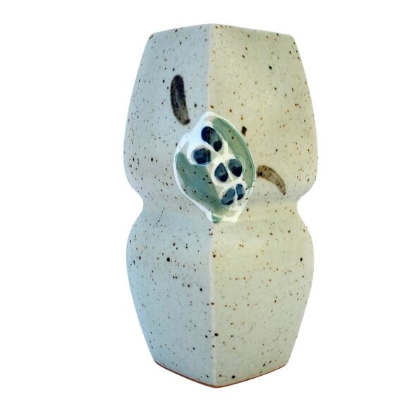 Vintage Japanese Ceramic Bud Vase 6" Ikebana UCTCI 70s Stoneware Floral Snail - Picture 4 of 9